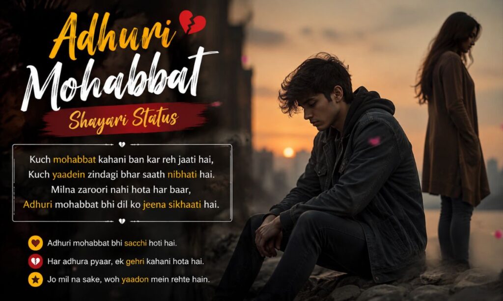 Adhuri Mohabbat Shayari Status