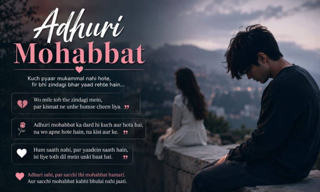 Adhuri Mohabbat Shayari for Instagram