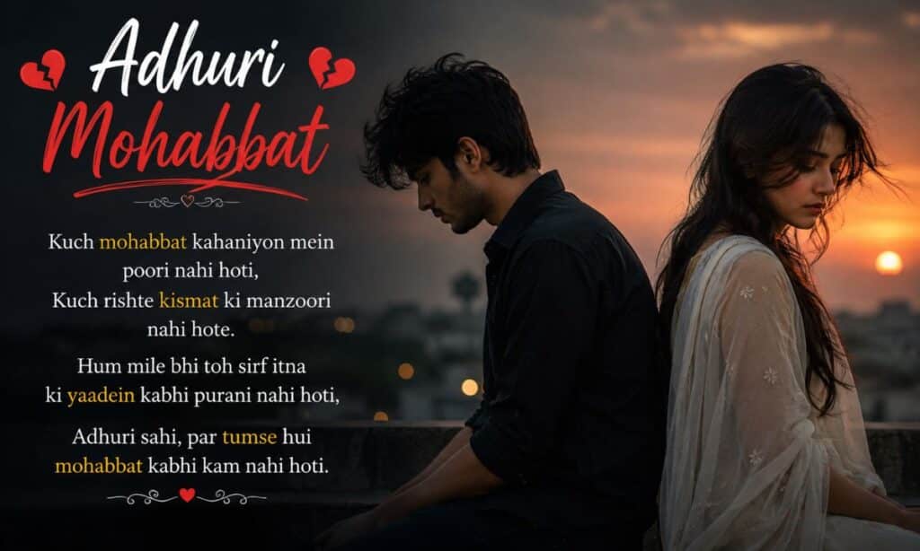 Adhuri Mohabbat Shayari in English