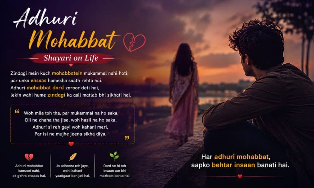 Adhuri Mohabbat Shayari on Life