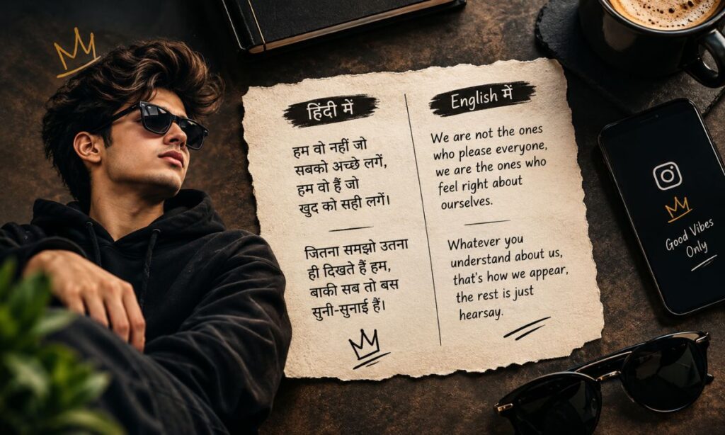 Attitude instagram shayari in hindi english