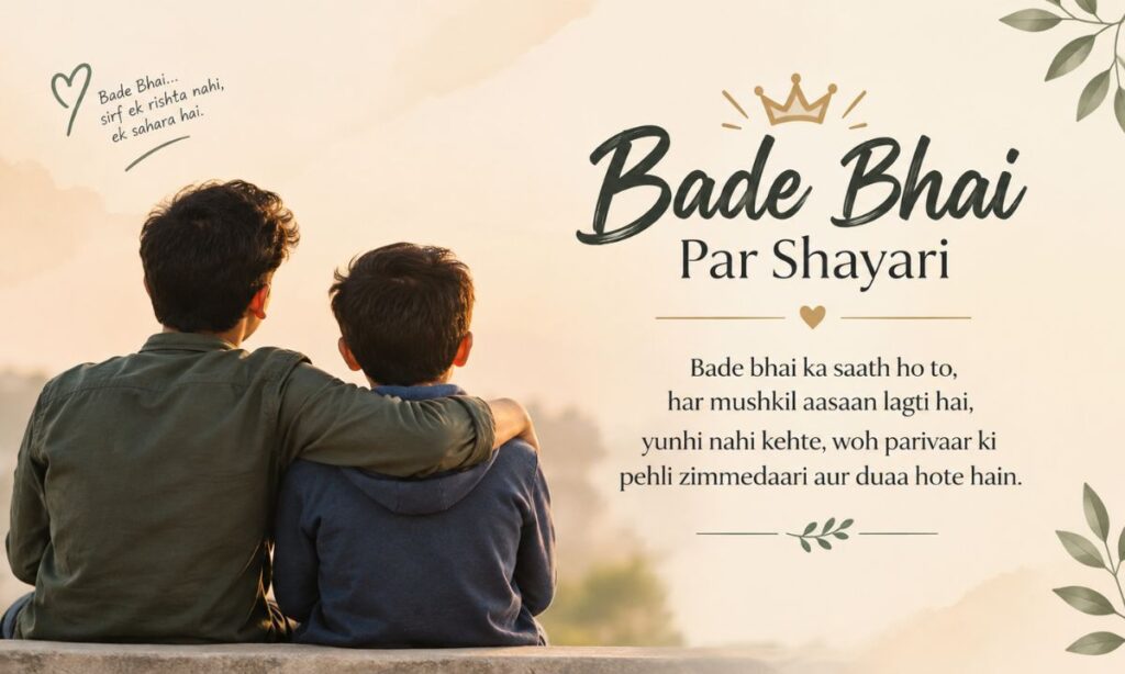 Bade bhai 2 line shayari quote card