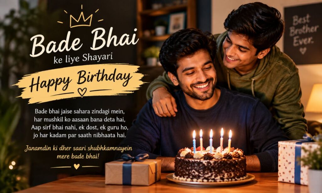 Bade bhai birthday shayari cake celebration