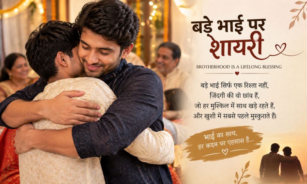 Bade bhai love shayari brothers hugging