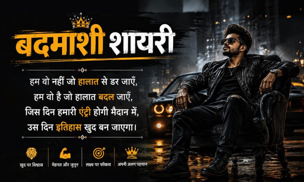 Badmashi Shayari 4 Line in Hindi