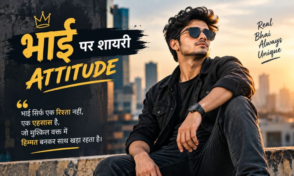 Bhai attitude shayari confident pose