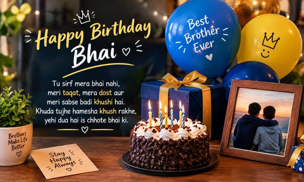 Bhai birthday shayari balloons gift