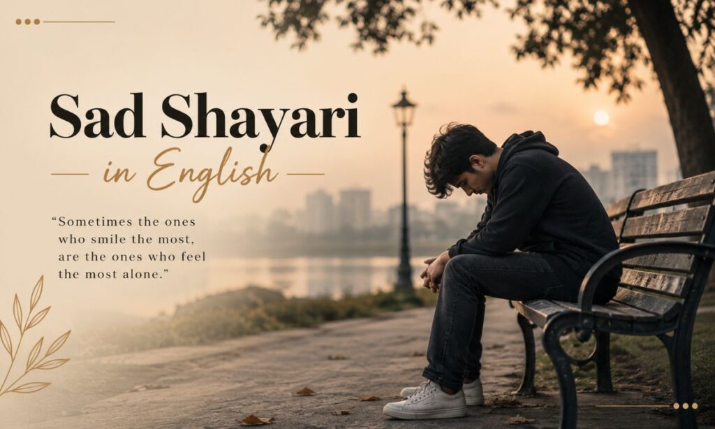 Boy sitting alone on a park bench with his head down