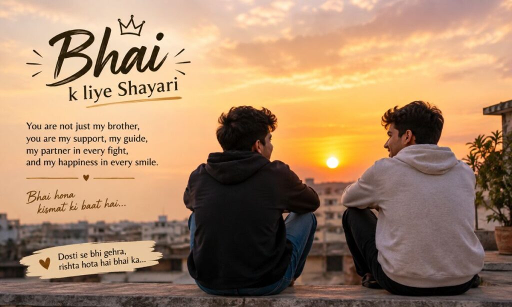 Brothers sitting rooftop english shayari