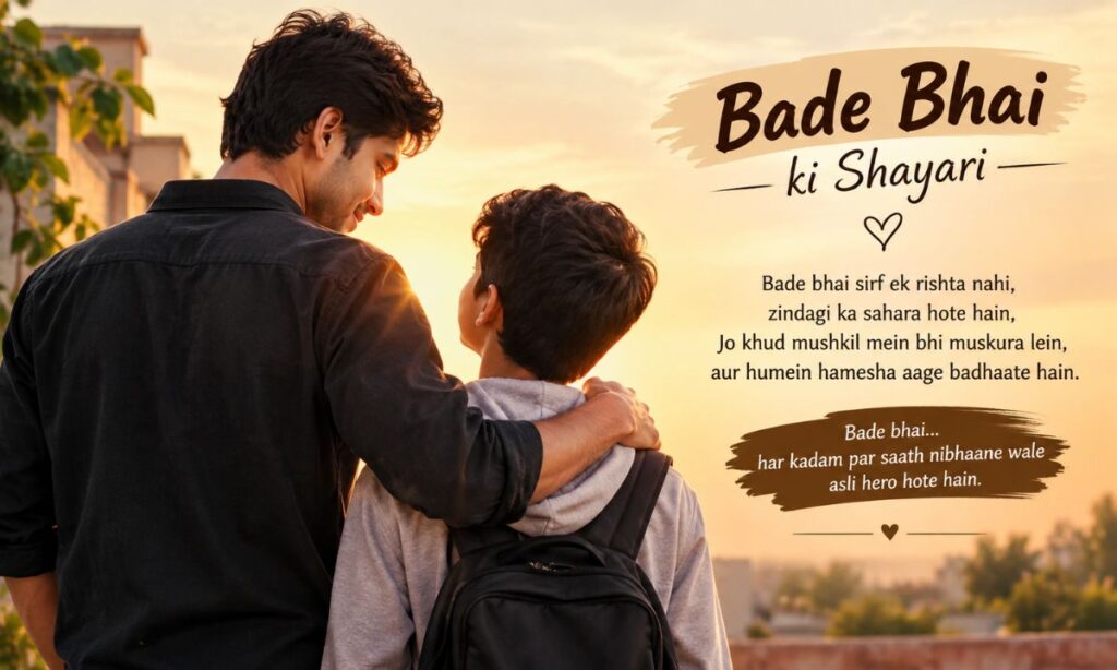 Elder brother protective bond shayari image