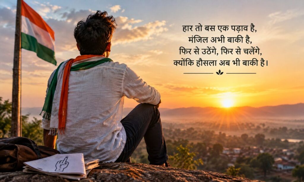 Encouraging words after losing an election in Hindi