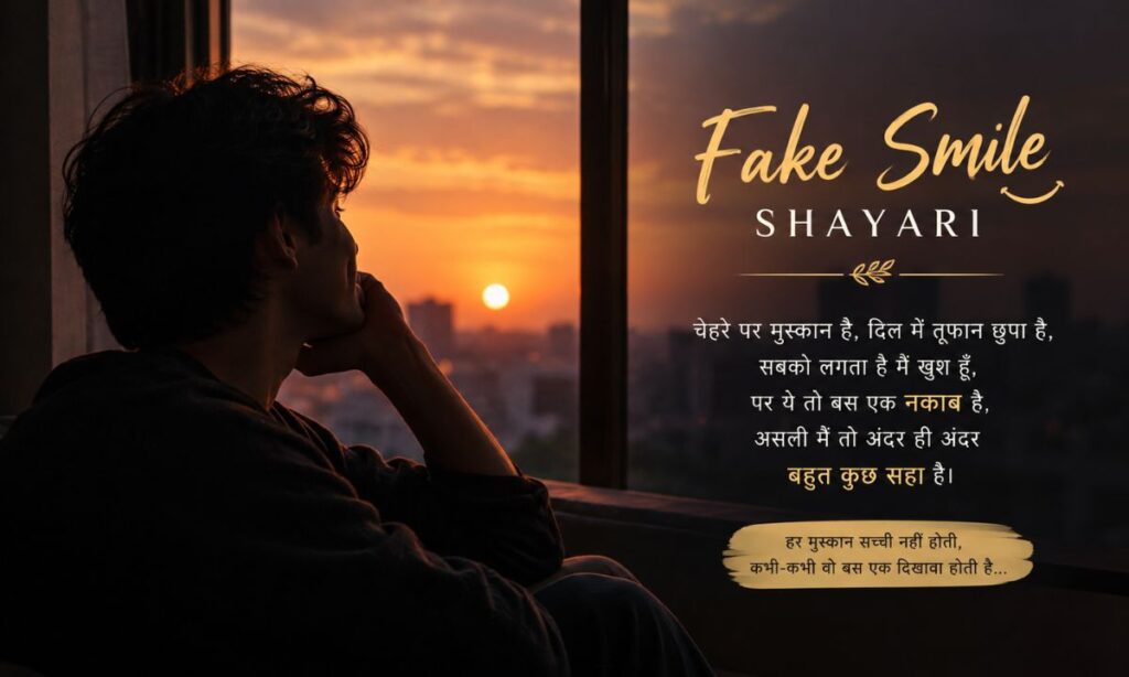 Fake smile shayari silhouette of person smiling alone