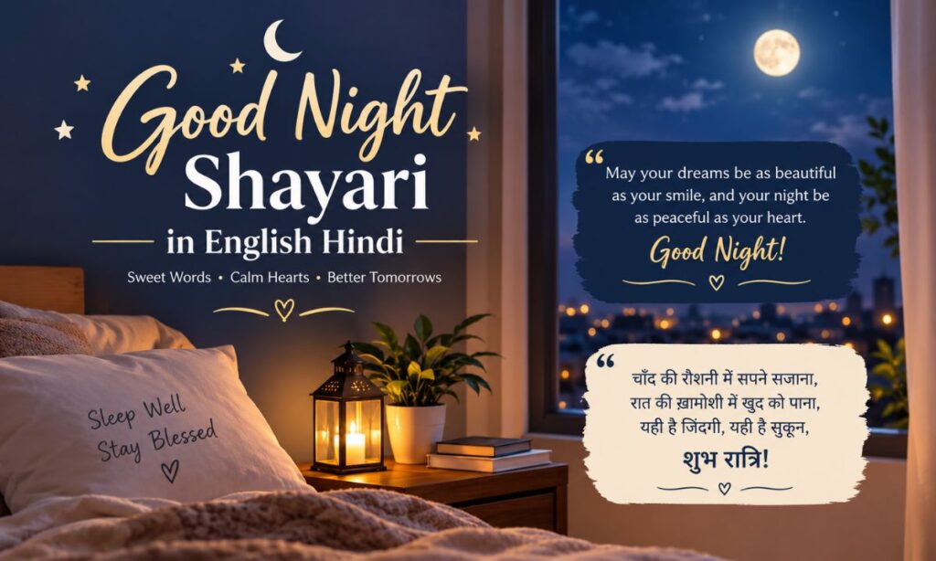 Good Night Shayari in English Hindi
