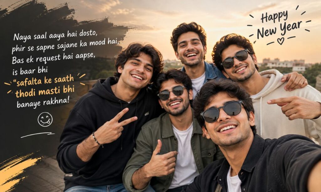 Happy new year funny shayari in hindi for friends