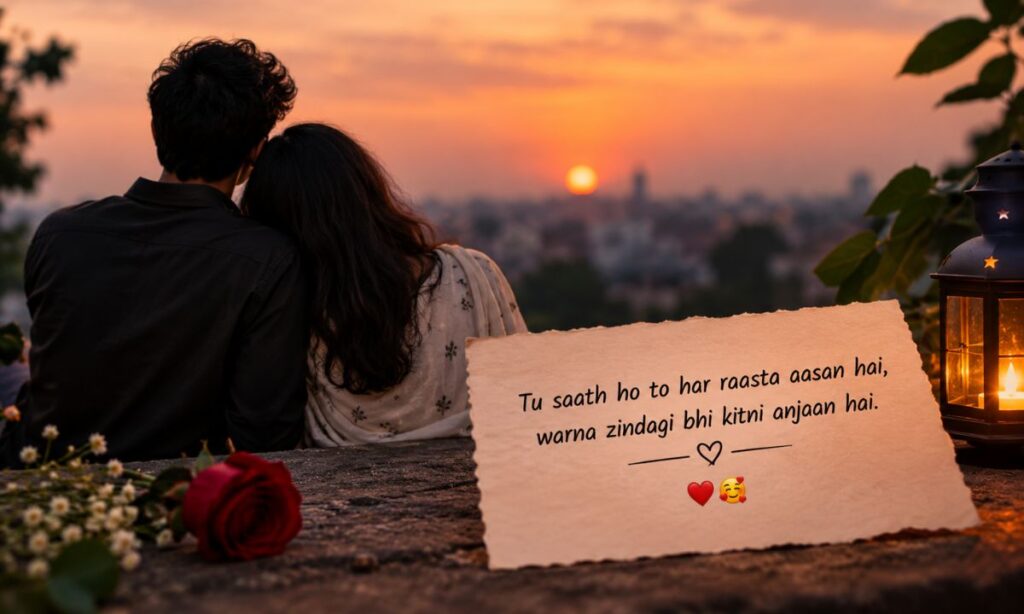Heart Touching 2 line love Shayari in English with emoji