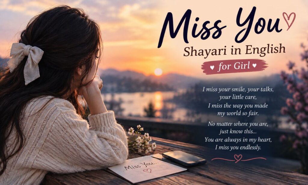 Heart touching miss you Shayari in English for girl
