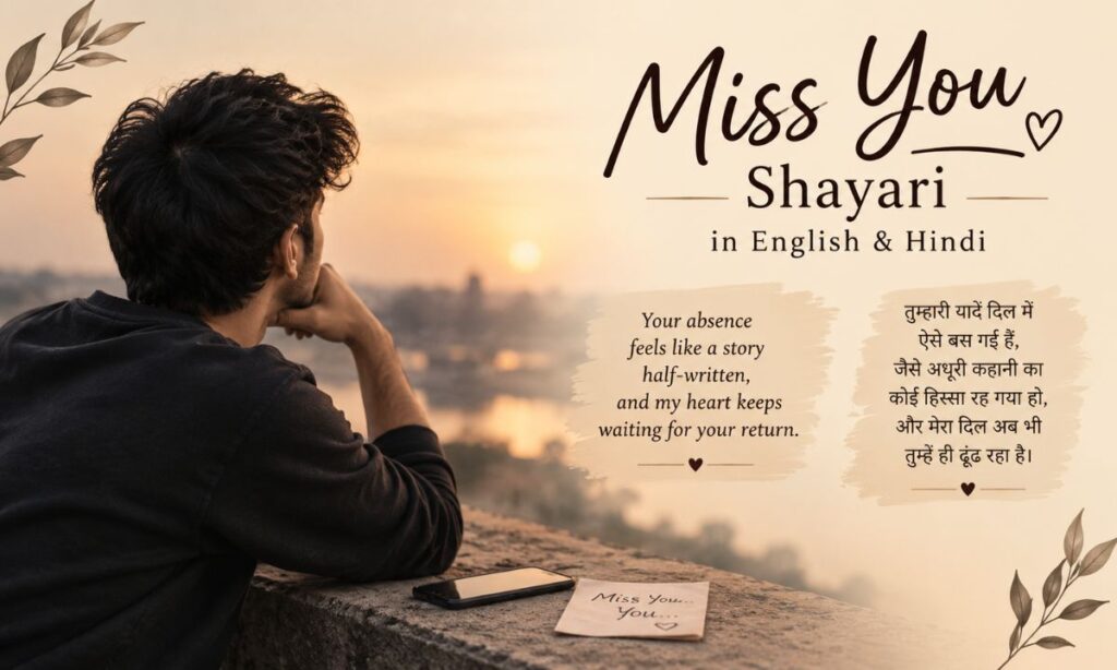 Heart touching miss you shayari in english in hindi