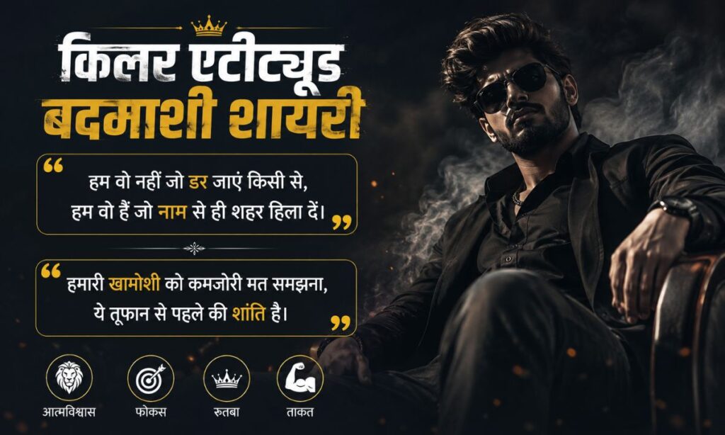 Killer attitude badmashi shayari 2 line in hindi