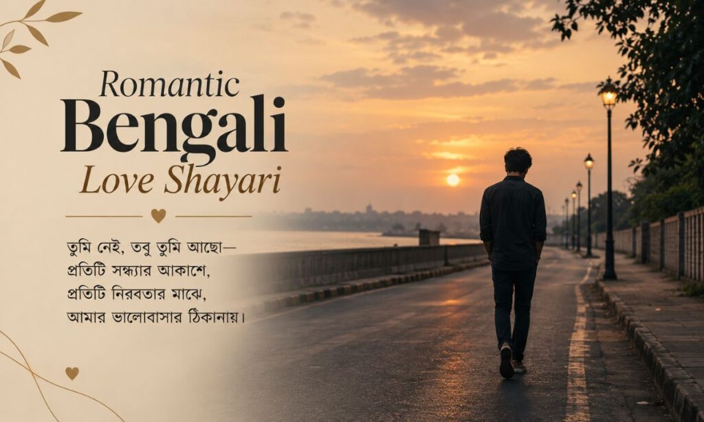 Lone person walking empty street loneliness sad Bengali love shayari