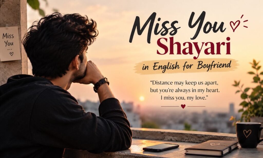Miss You Shayari in English for Boyfriend