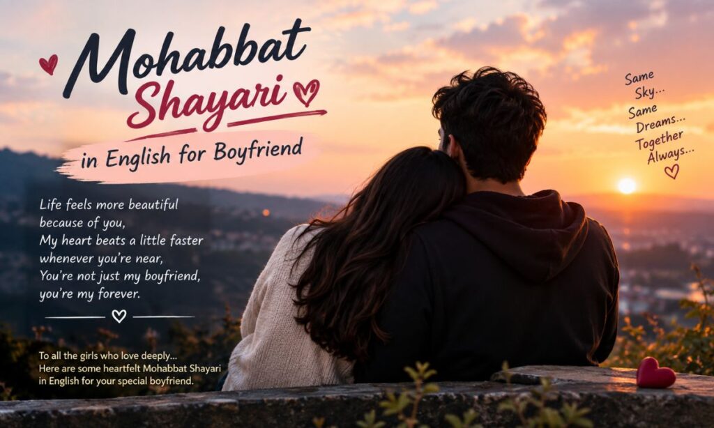 Mohabbat shayari in English for boyfriend