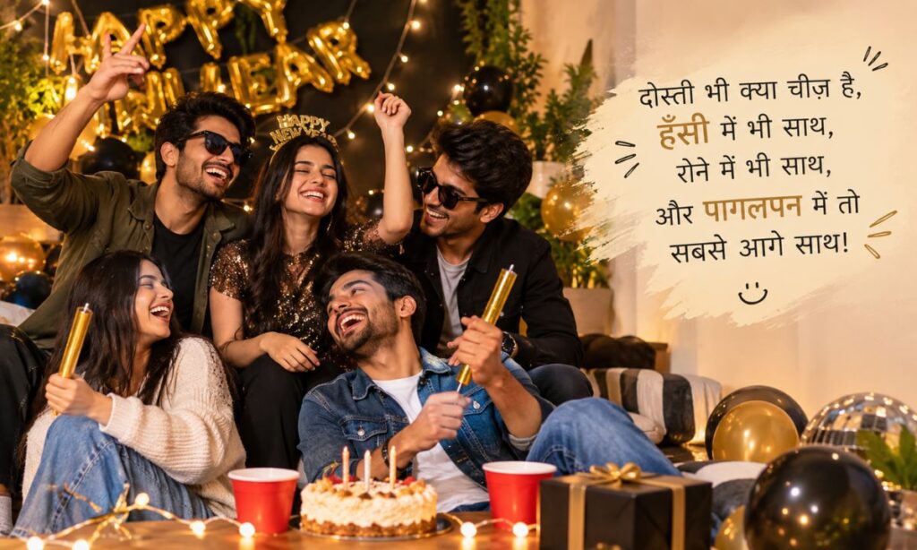 Naye saal ki party mein jashn manate dost