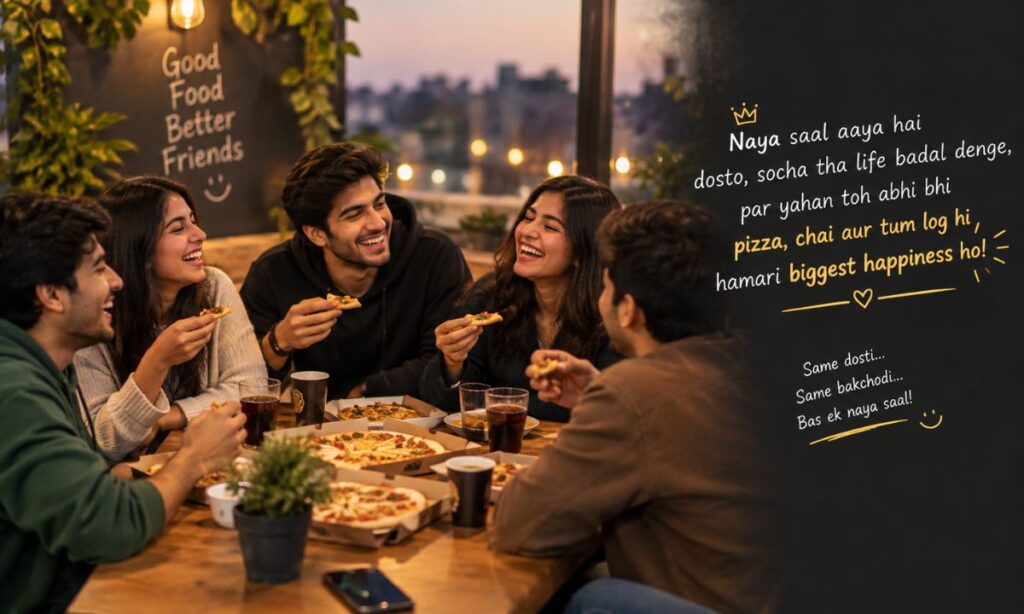 New Year Funny Shayari for Friends in Hindi