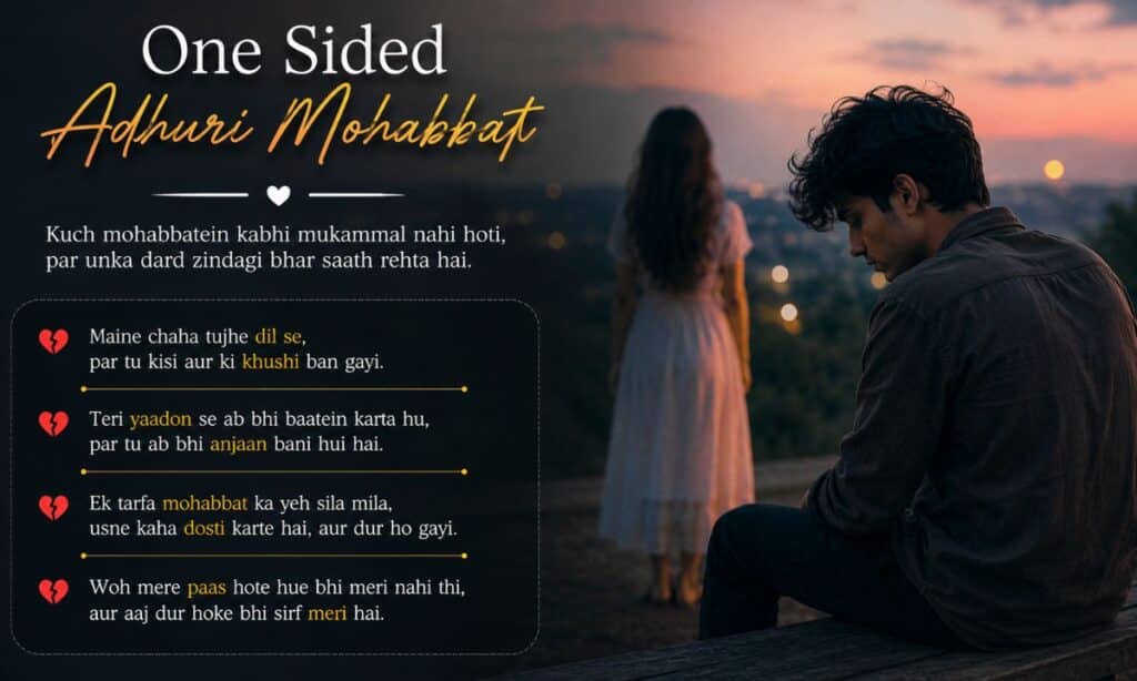 One Sided Adhuri Mohabbat Shayari