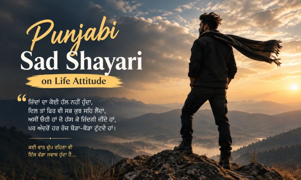 Punjabi sad shayari on life attitude hill