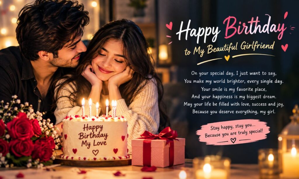 Romantic birthday shayari in English for Girlfriend