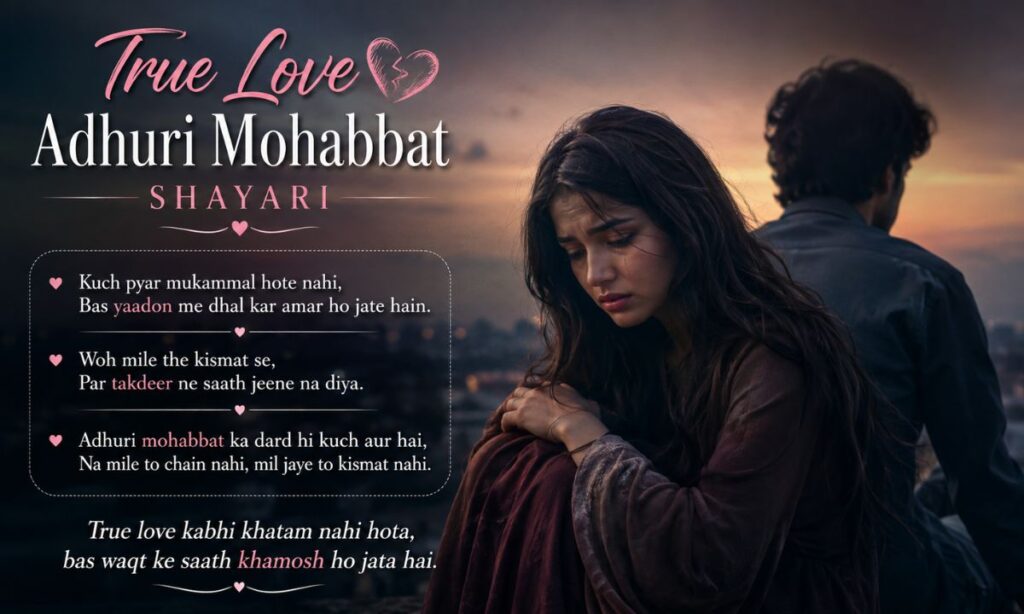 True Love Adhuri Mohabbat Shayari