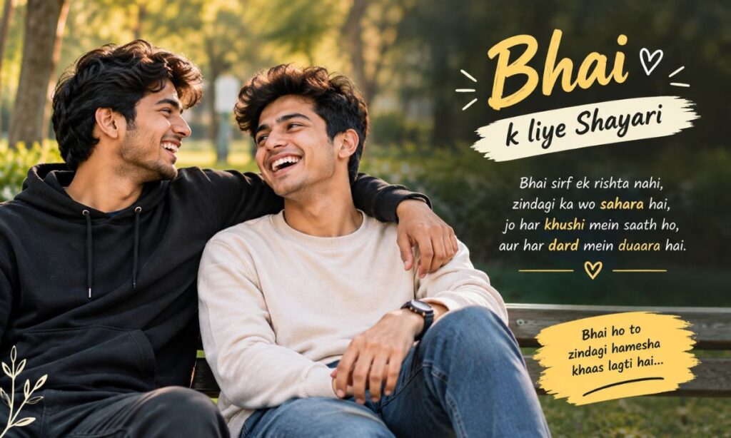 Two brothers laughing together bhai shayari