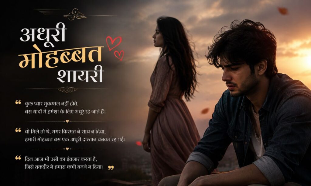 अधूरी मोहब्बत शायरी