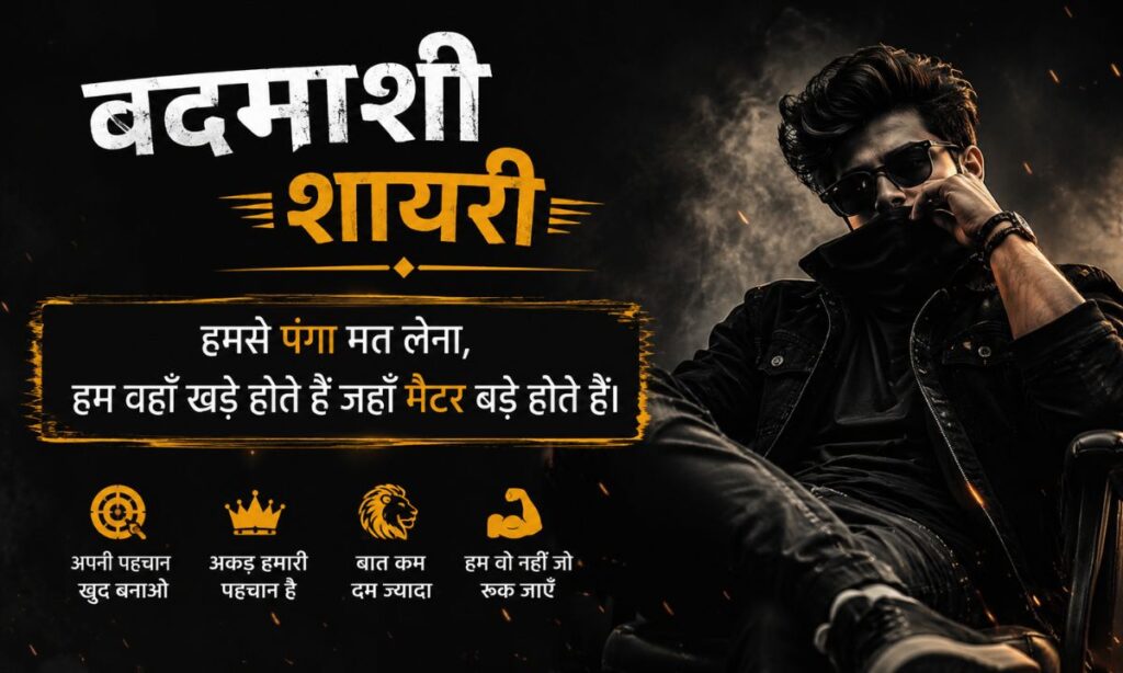 बदमाशी शायरी 1 लाइन