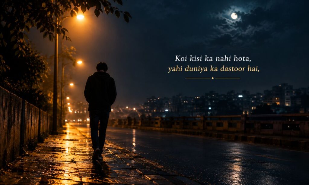 Koi kisi ka nahi hota shayari 2 line english