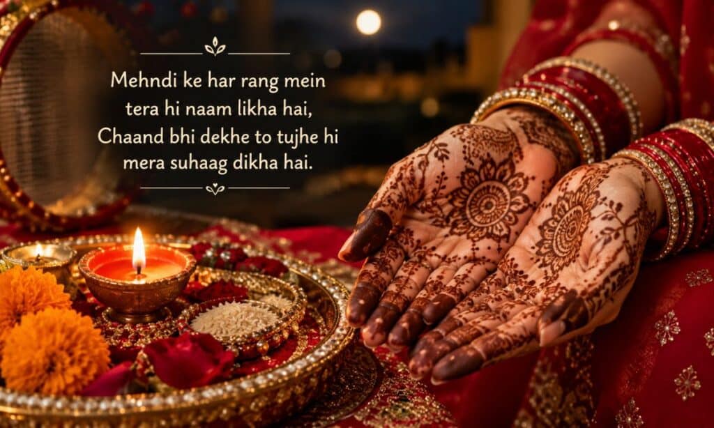 Mehndi Shayari 2 lines for girl