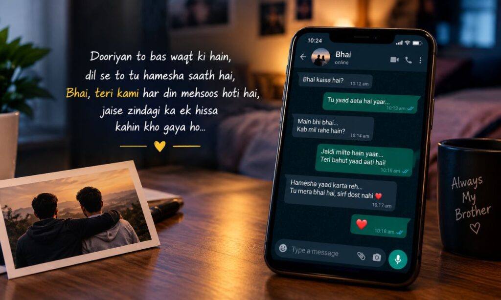 Miss You Bhai Shayari in Hindi English