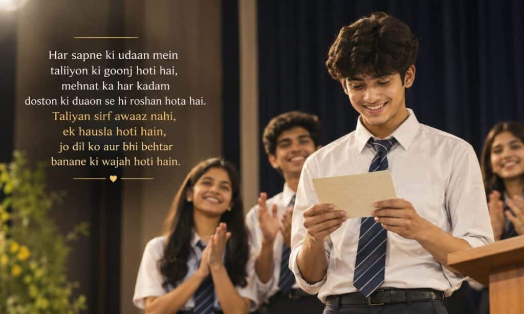 Taliyo ke liye shayari in hindi english